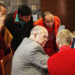 Gene Smith demonstrates the Tibetan Buddhist Resource Center at Songtsen Library.