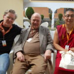 L to R: Robert Thurman, Gene Smith, Khenpo Choying Dorjé of Dzongsar Institute at Bir Conference on Translating the